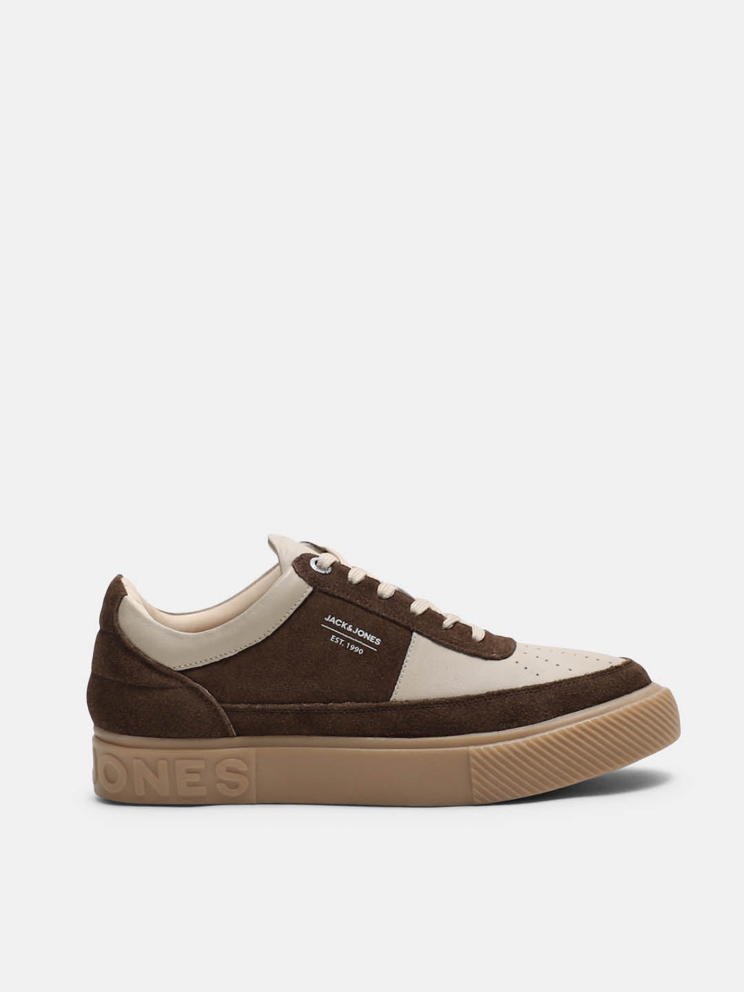 Brown Colourblocked Suede Sneakers