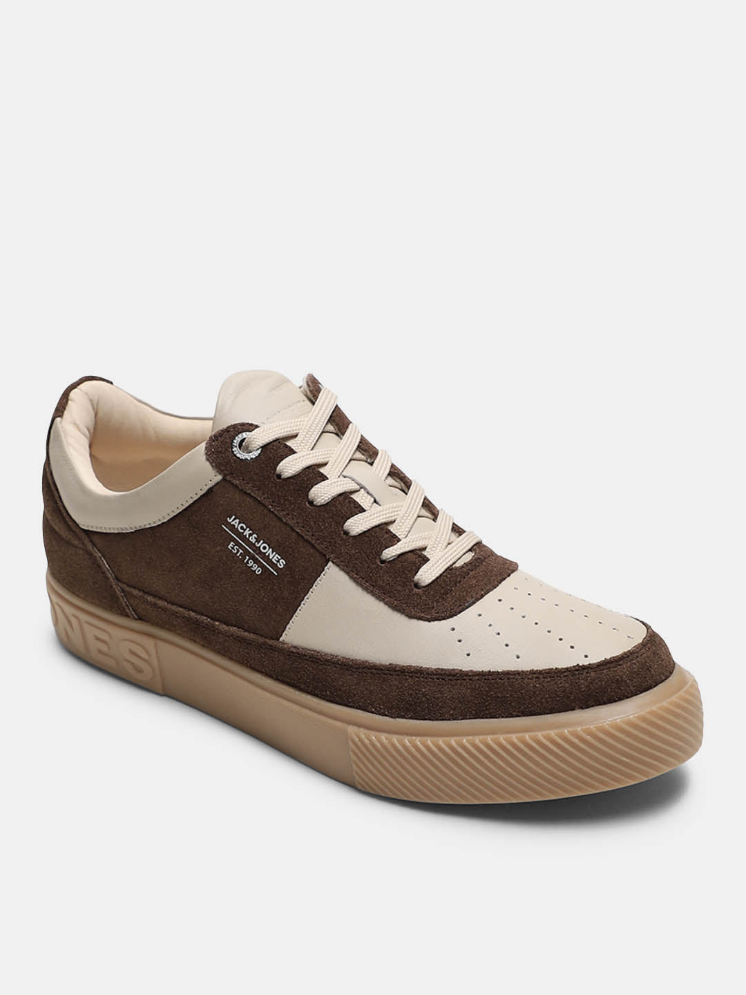 Brown Colourblocked Suede Sneakers