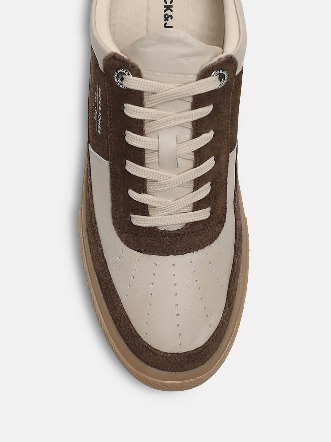 Brown Colourblocked Suede Sneakers