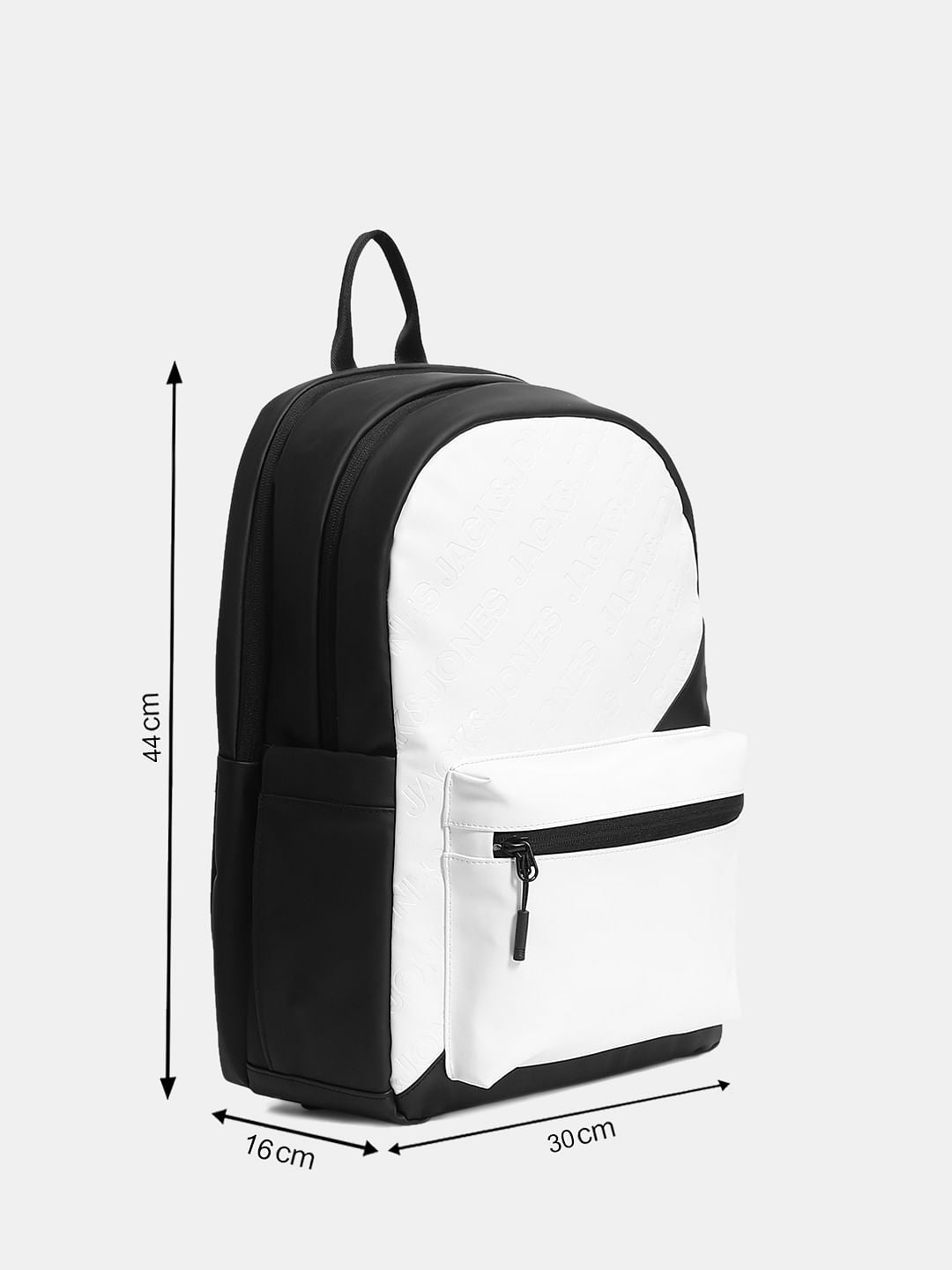 White Logo Print Colourblocked Backpack