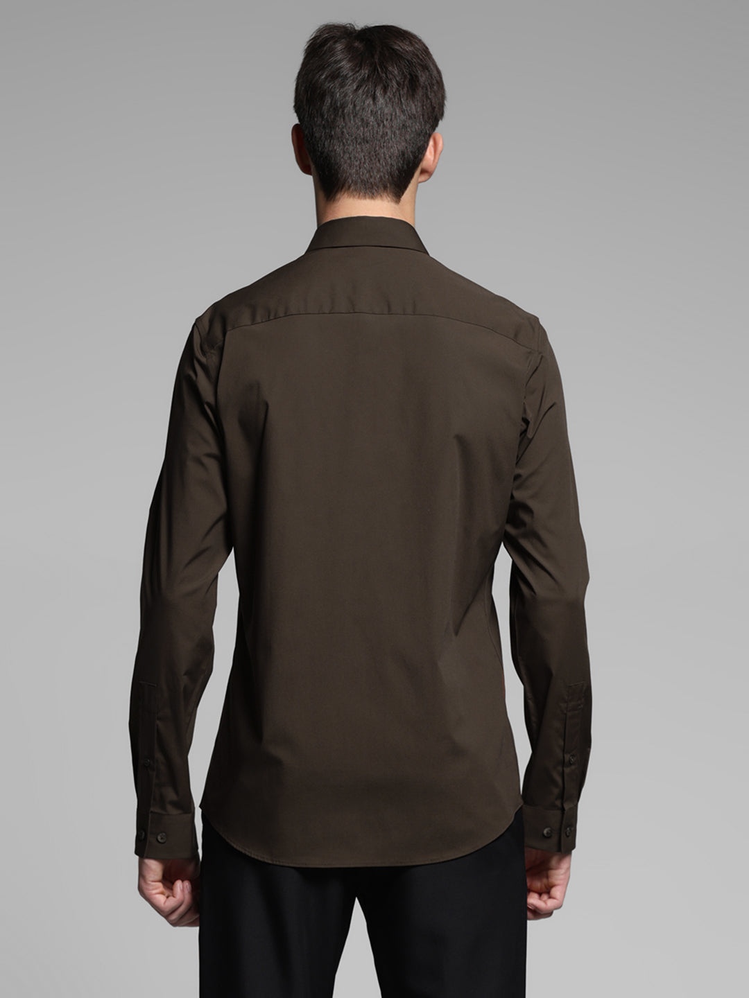 Dark Brown Slim Fit Formal Shirt