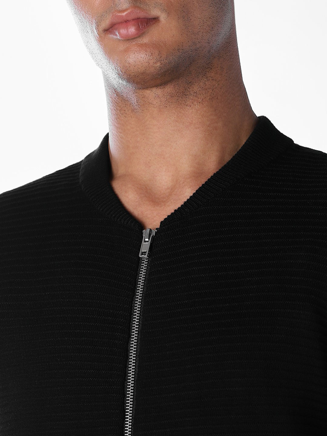 Black Zip-Up Cardigan