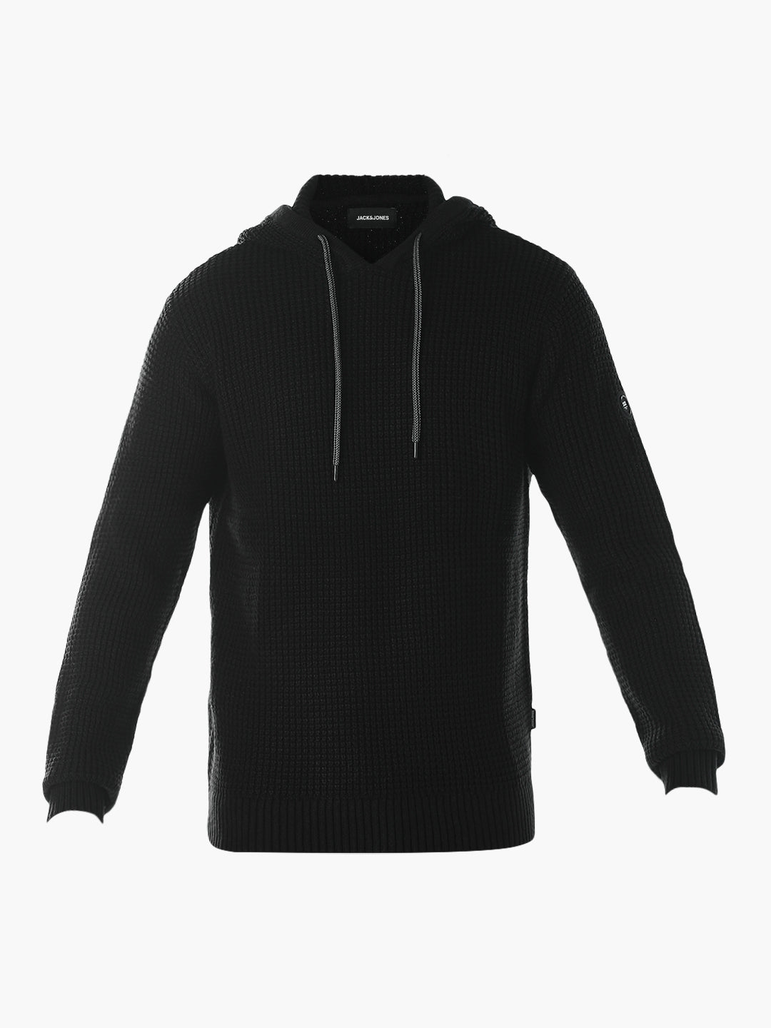 Black Knitted Hoodie