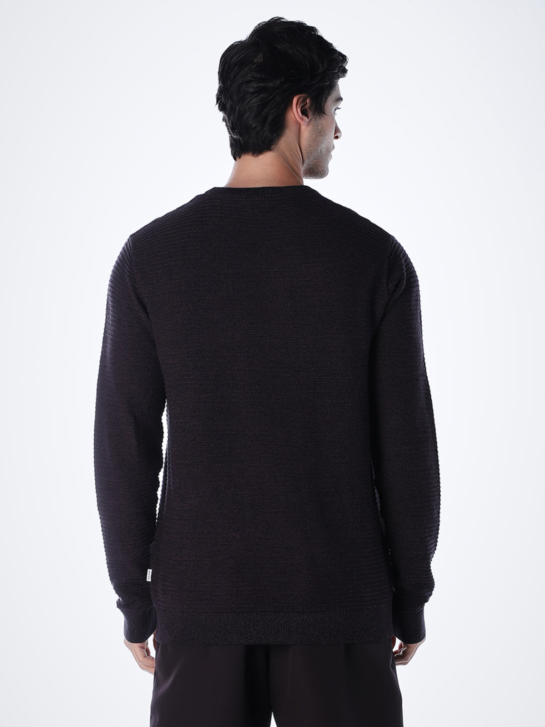 Crew Neck Cotton Knit - Purple