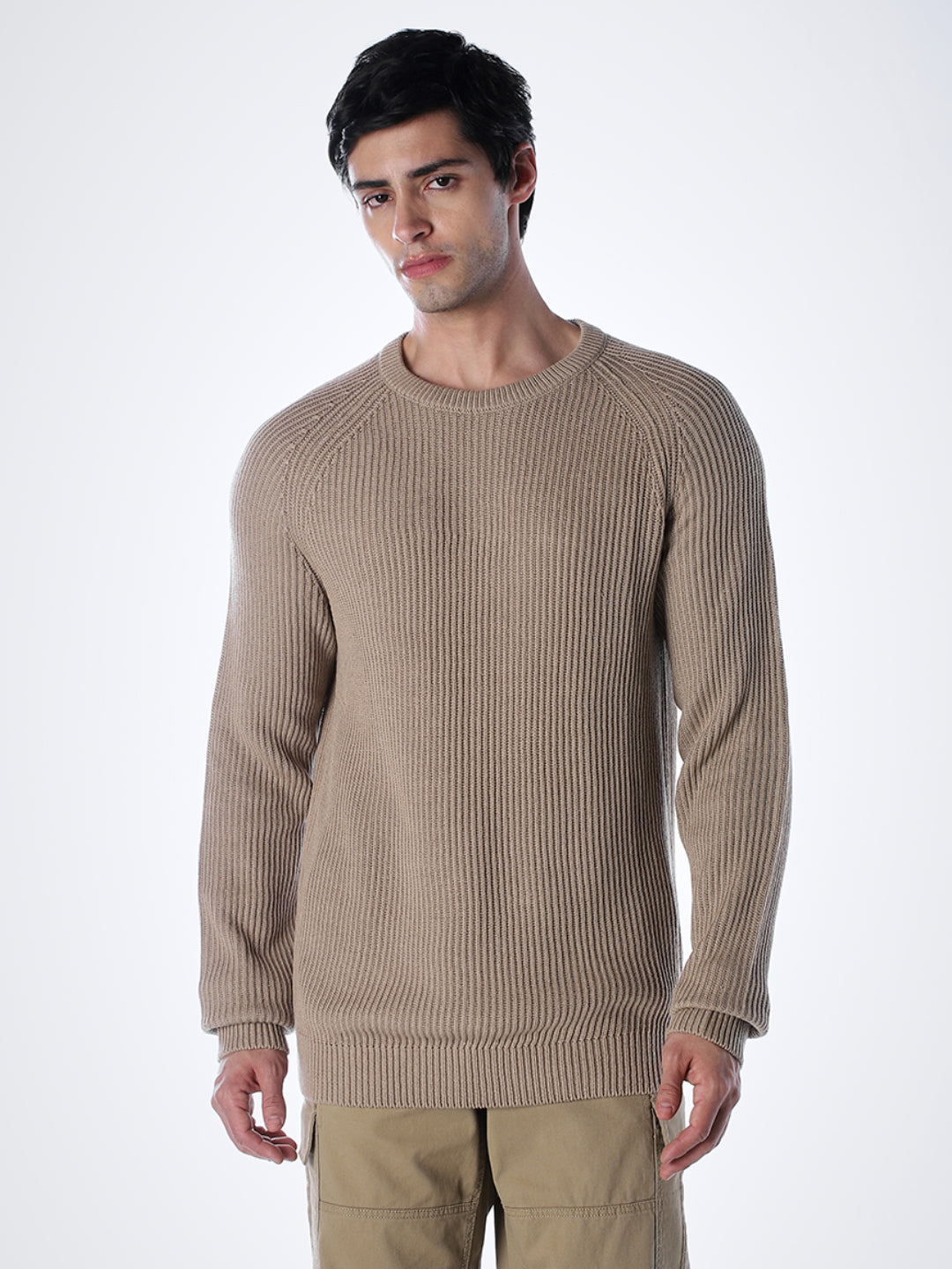 Beige Relaxed Fit Pullover