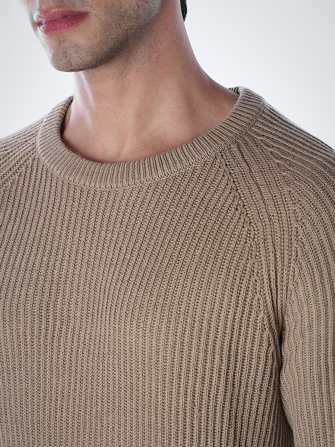 Beige Relaxed Fit Pullover