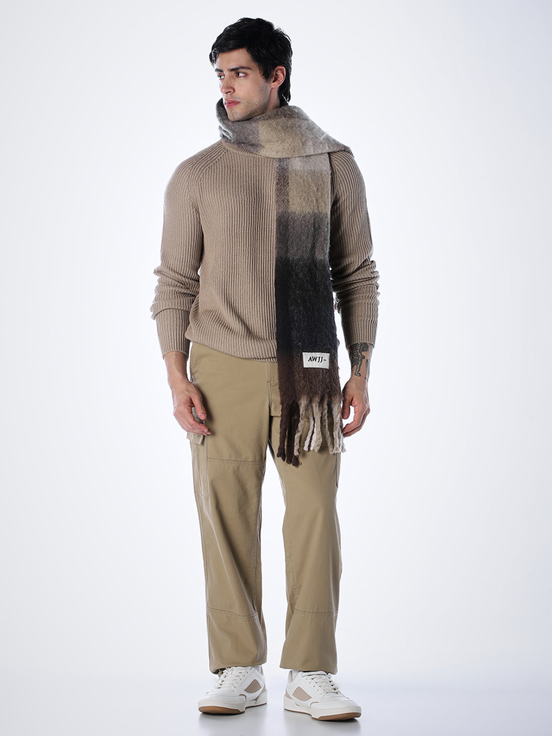 Beige Relaxed Fit Pullover