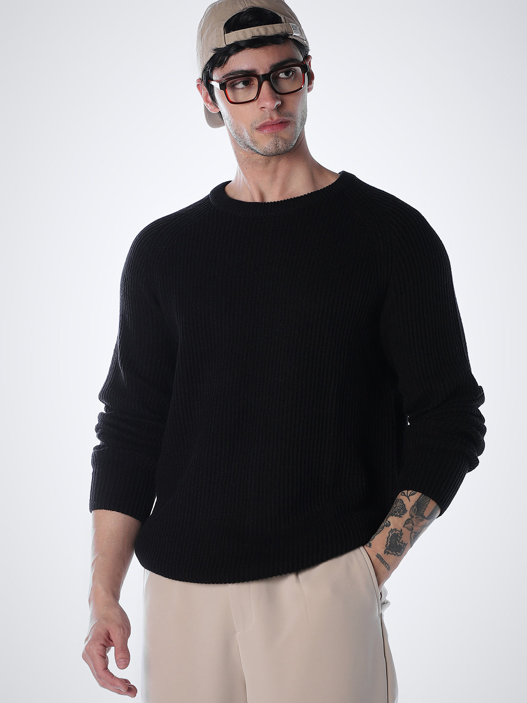 Black Relaxed Fit Pullover