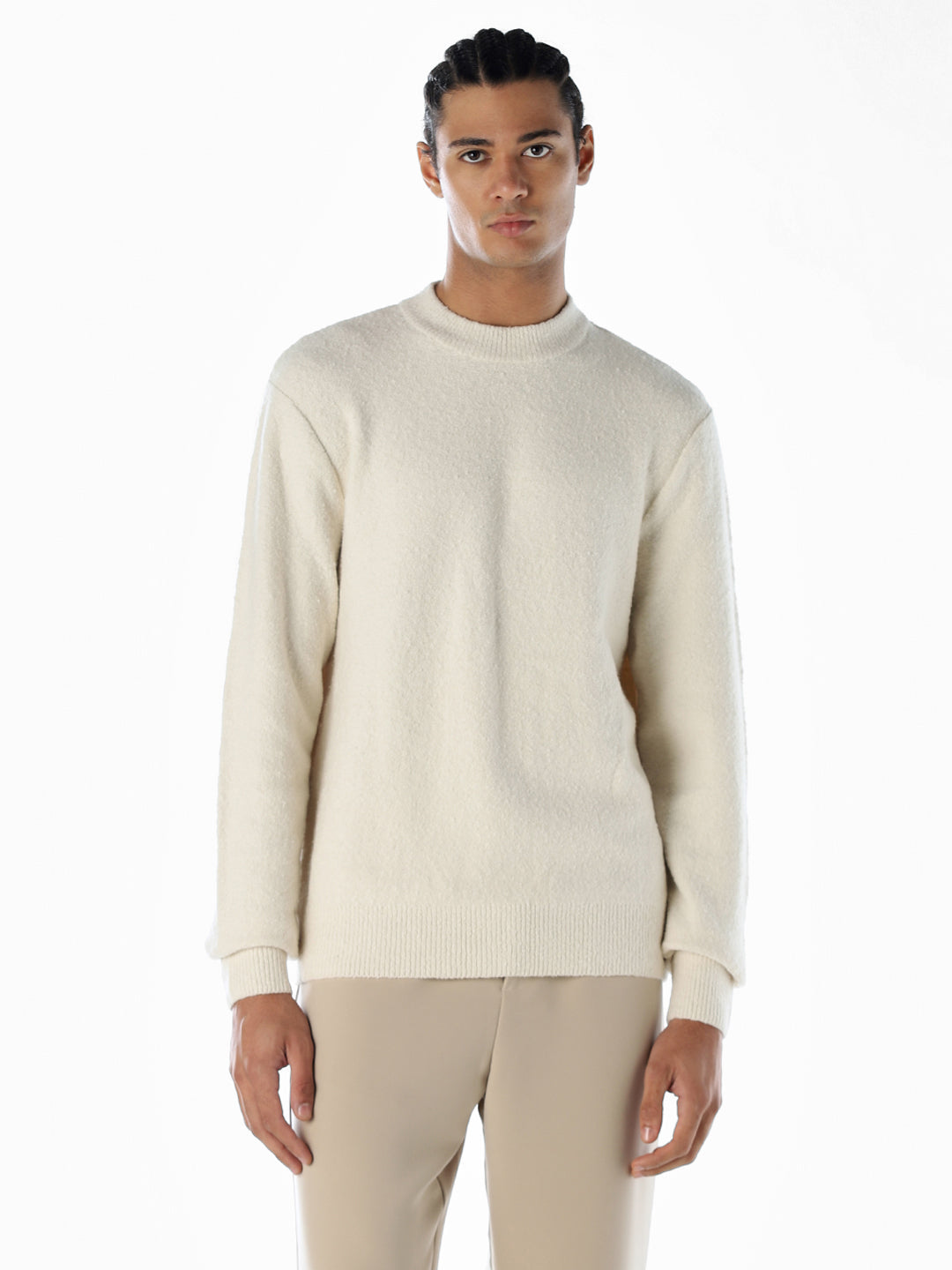 Knitted Relaxed Fit Pullover - Beige