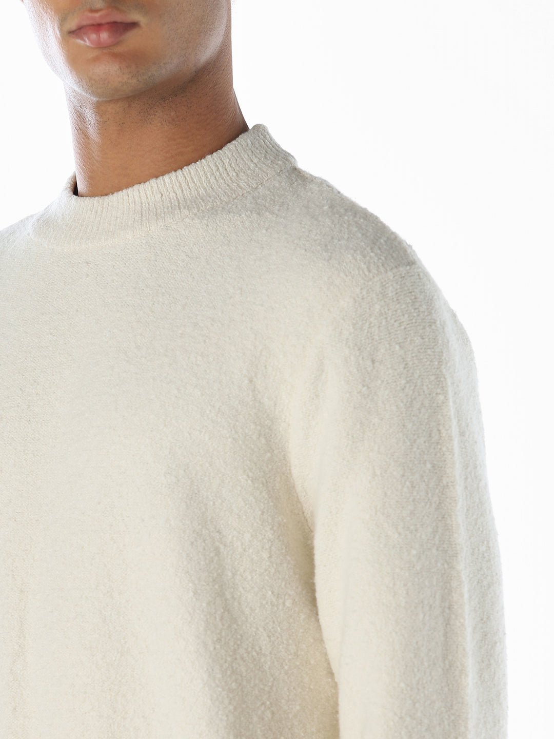 Knitted Relaxed Fit Pullover - Beige