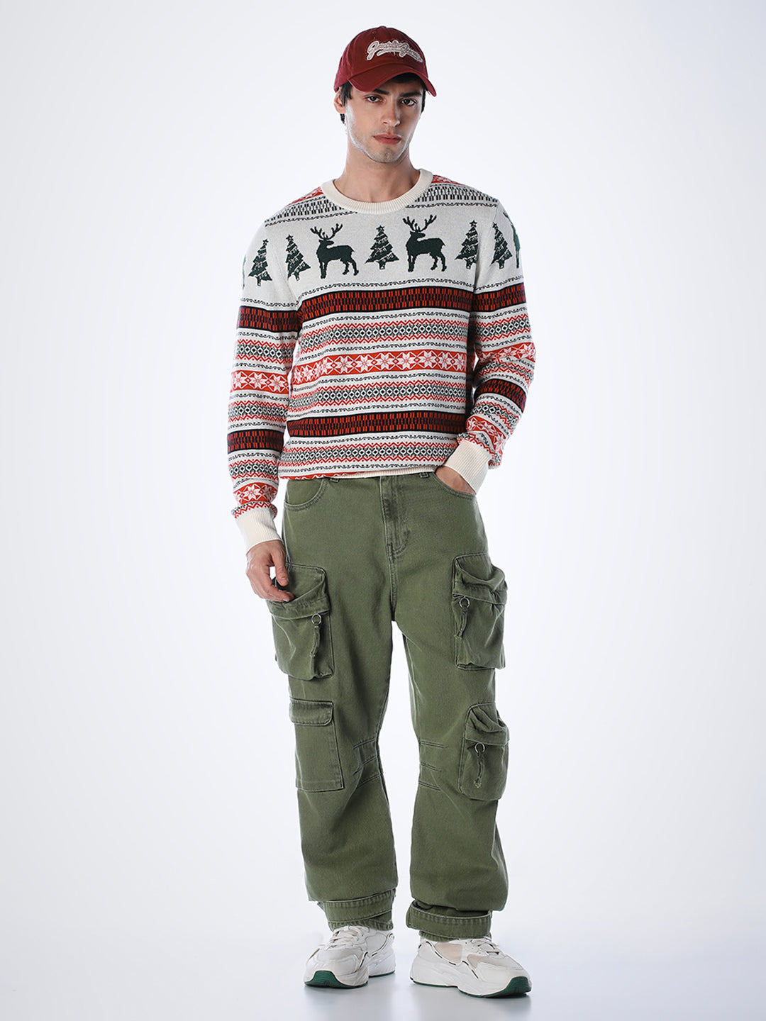 X-MAS Print Jacquard Pullover