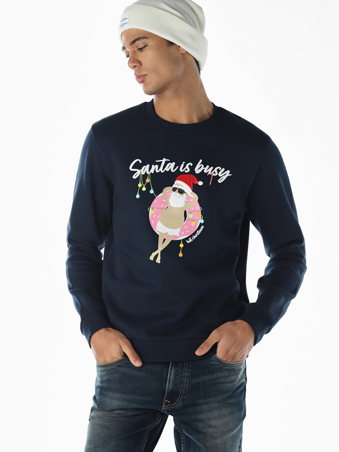 X-Mas Print Sweatshirt - Blue