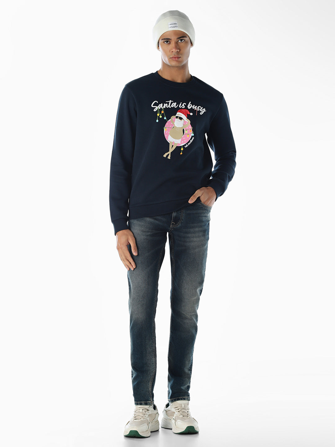 X-Mas Print Sweatshirt - Blue