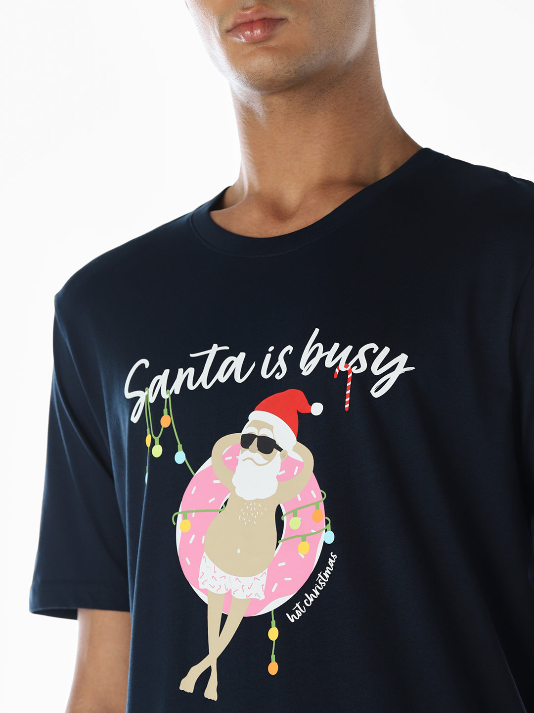 Reindeer X-Mas Printed T-shirt - Blue