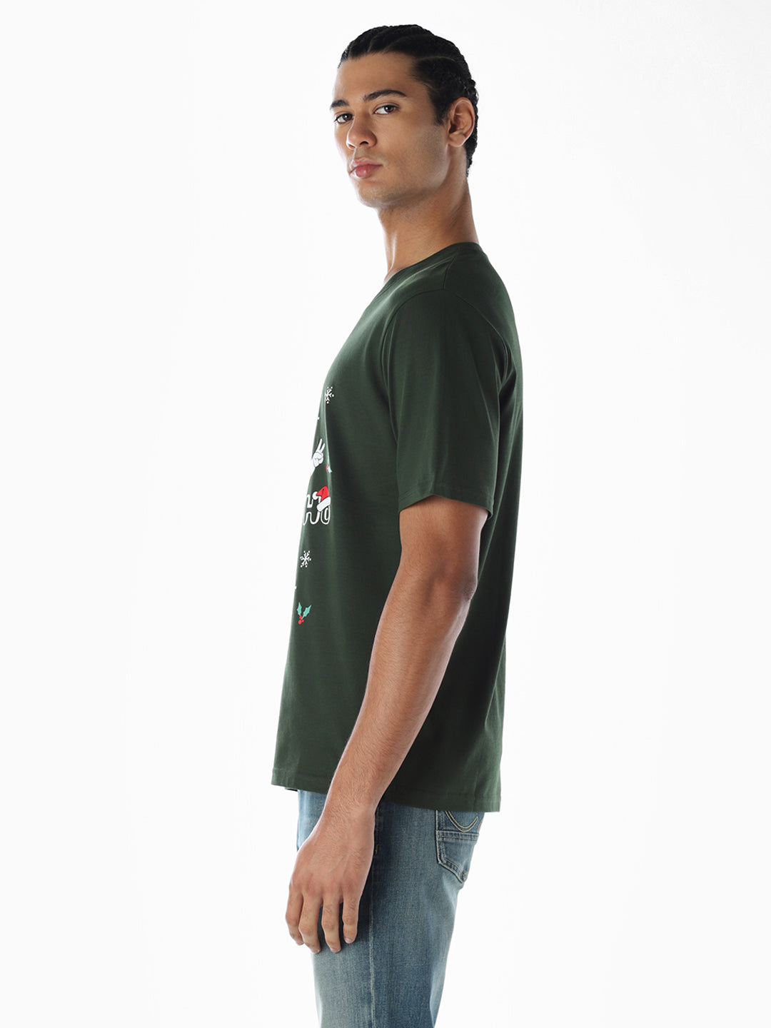 Santa X-Mas Printed T-shirt - Green