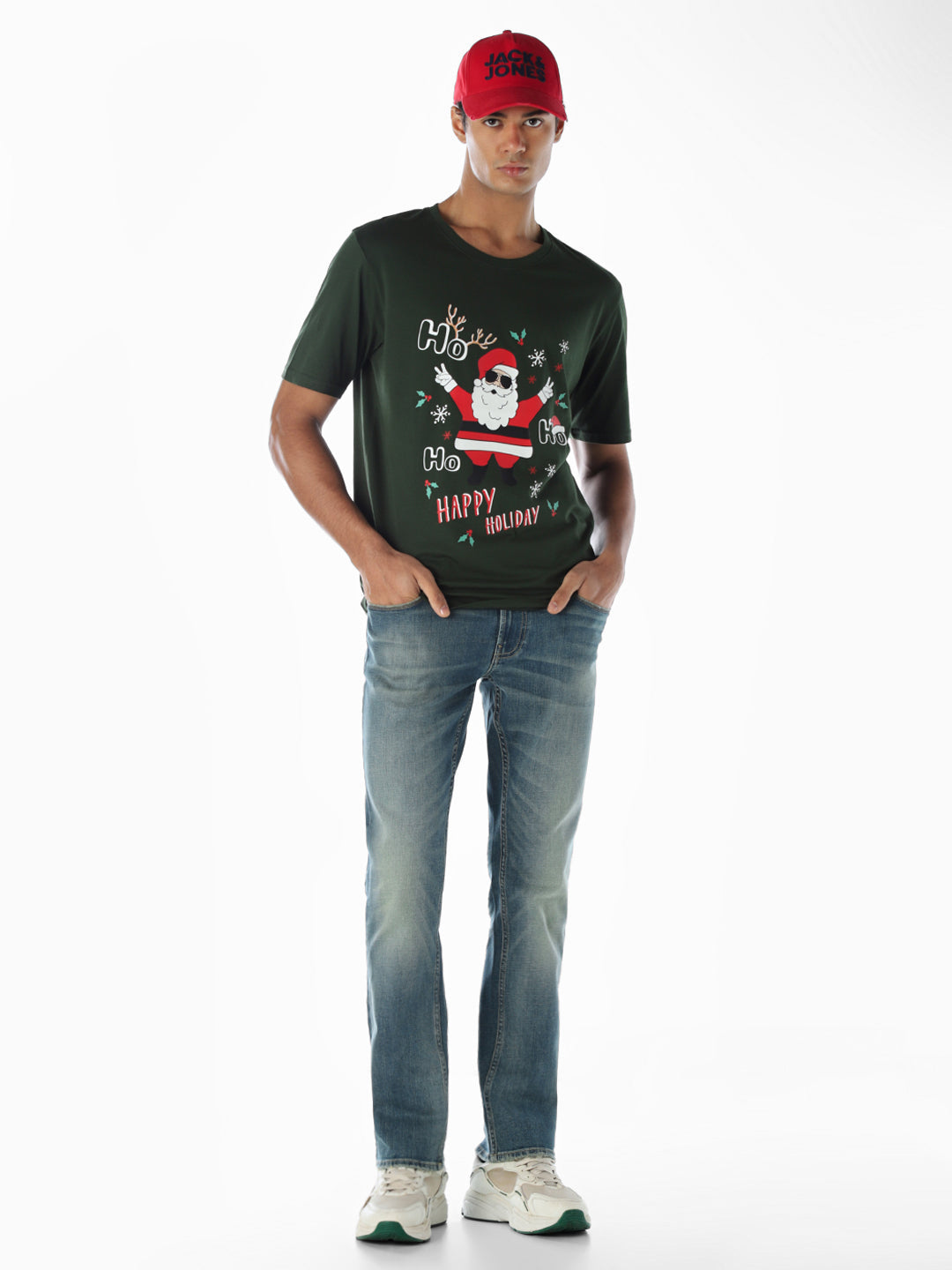 Santa X-Mas Printed T-shirt - Green