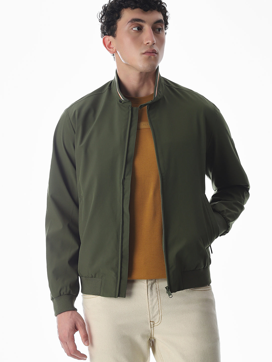 Regular Fit Bomber Jacket Green - Main Image
