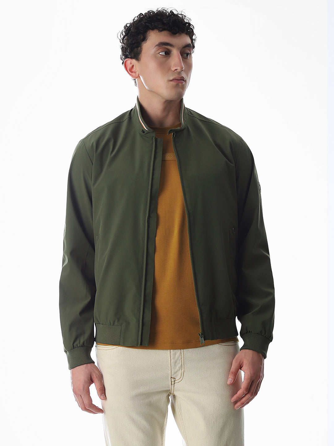 Regular Fit Bomber Jacket - Green