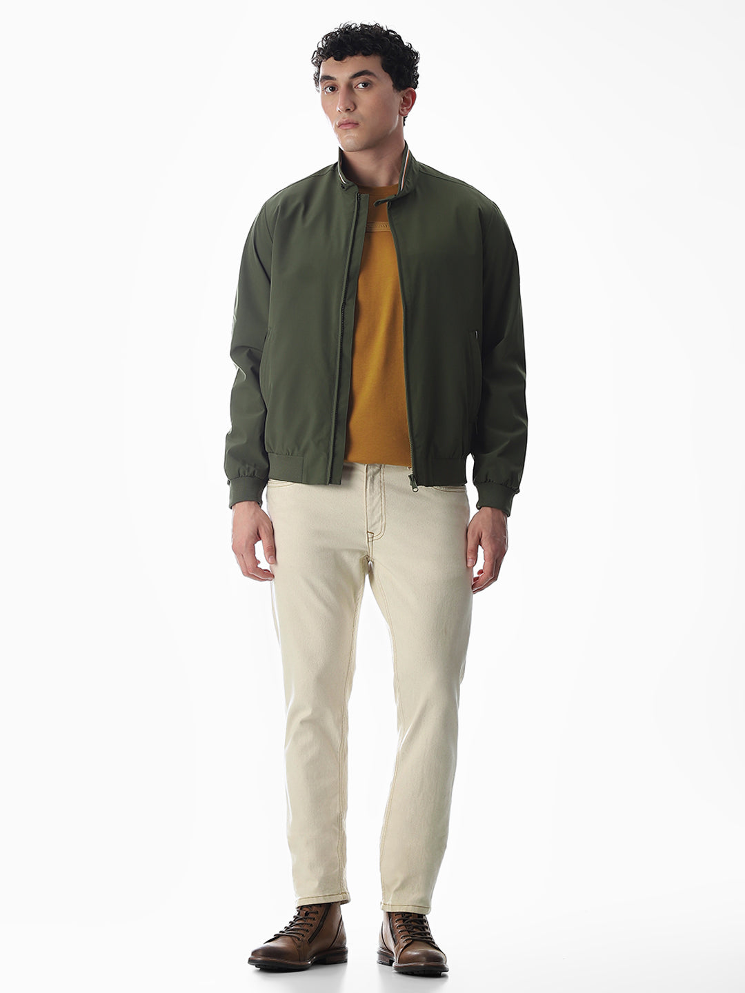 Regular Fit Bomber Jacket - Green