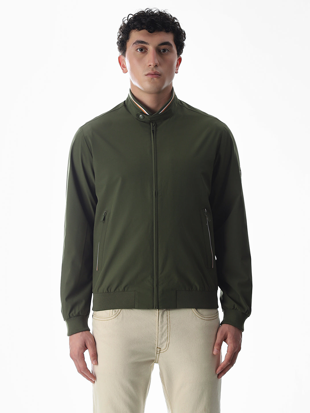 Regular Fit Bomber Jacket - Green
