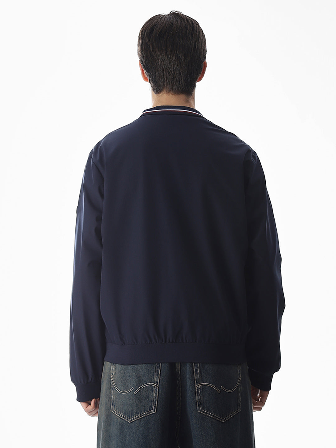 Regular Fit Bomber Jacket - Navy Blue