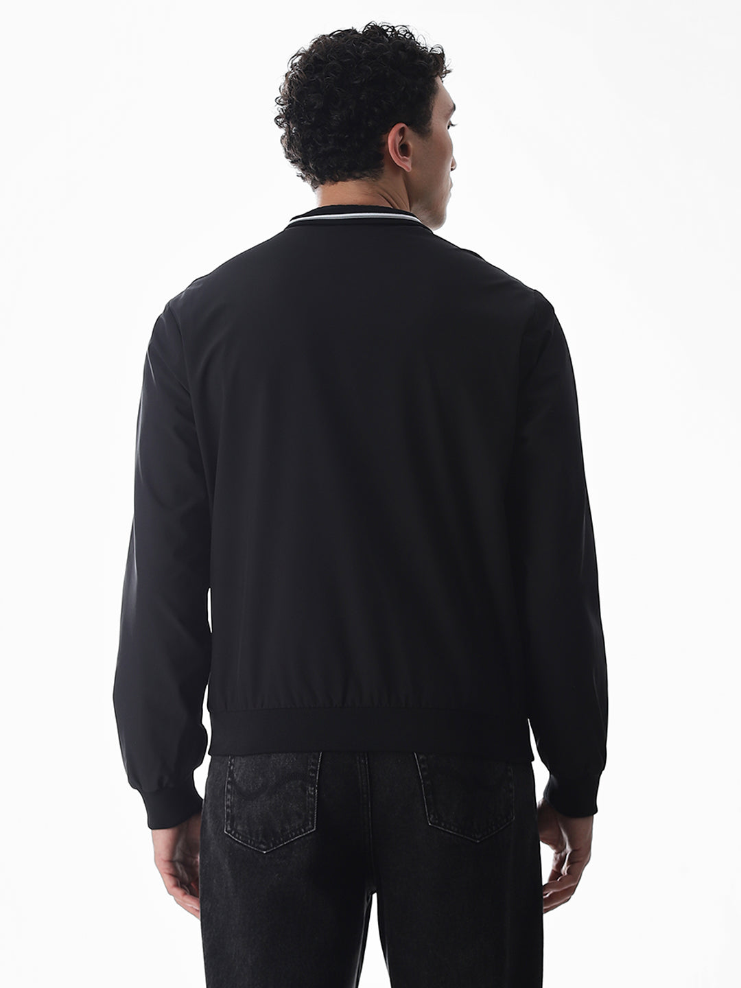 Regular Fit Bomber Jacket - Black