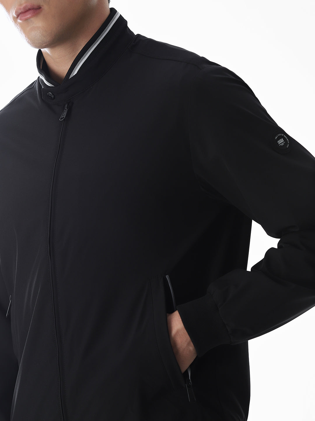 Regular Fit Bomber Jacket - Black