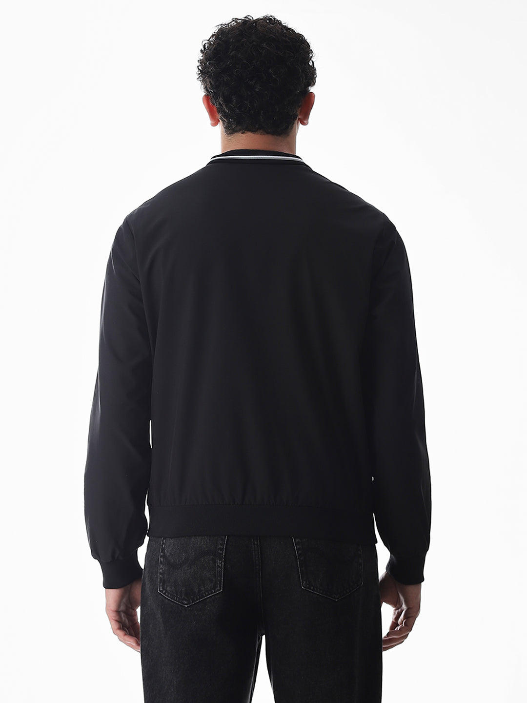 Regular Fit Bomber Jacket - Black