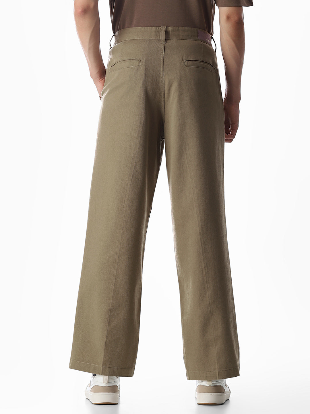 Brown Loose Fit Cotton Chinos