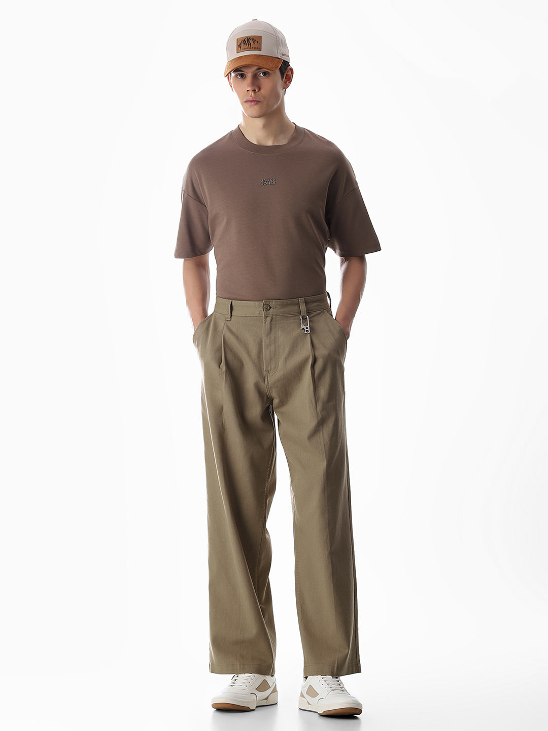 Brown Loose Fit Cotton Chinos