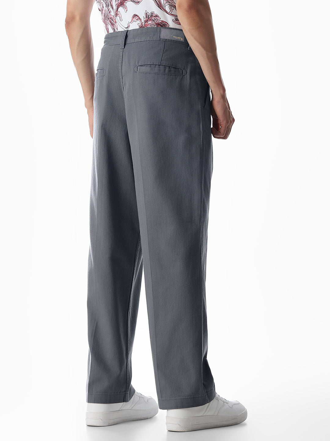 Grey Loose Fit Cotton Chinos