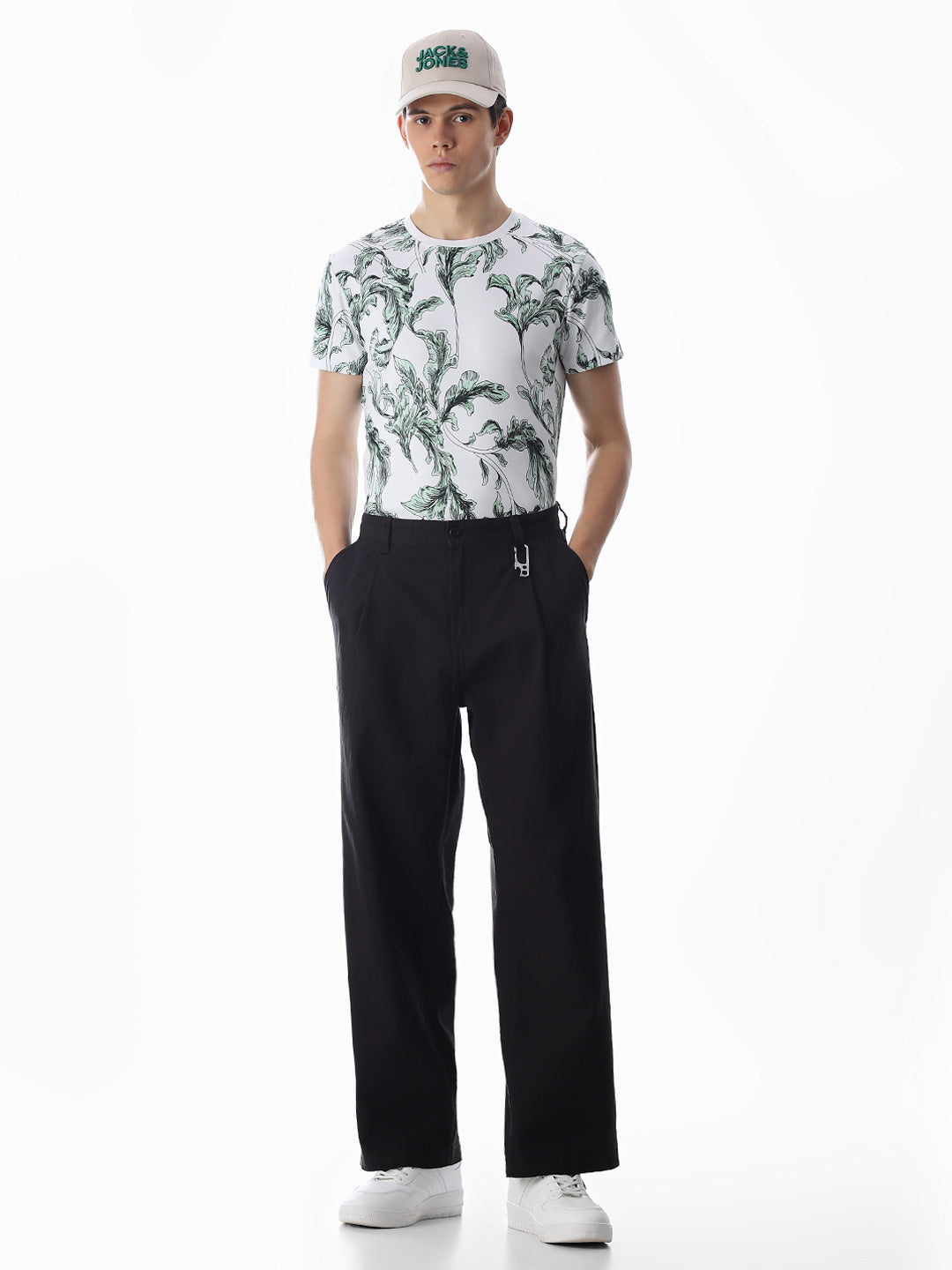 Black Loose Fit Cotton Chinos