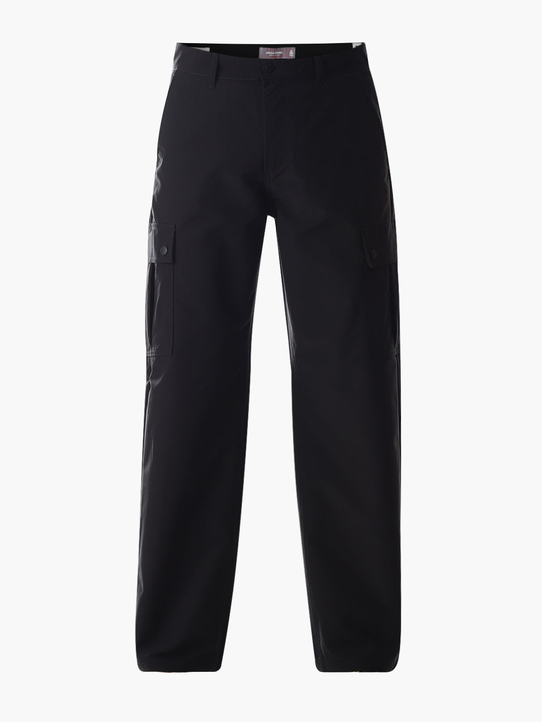 Black Mid Rise Regular Fit Cargos