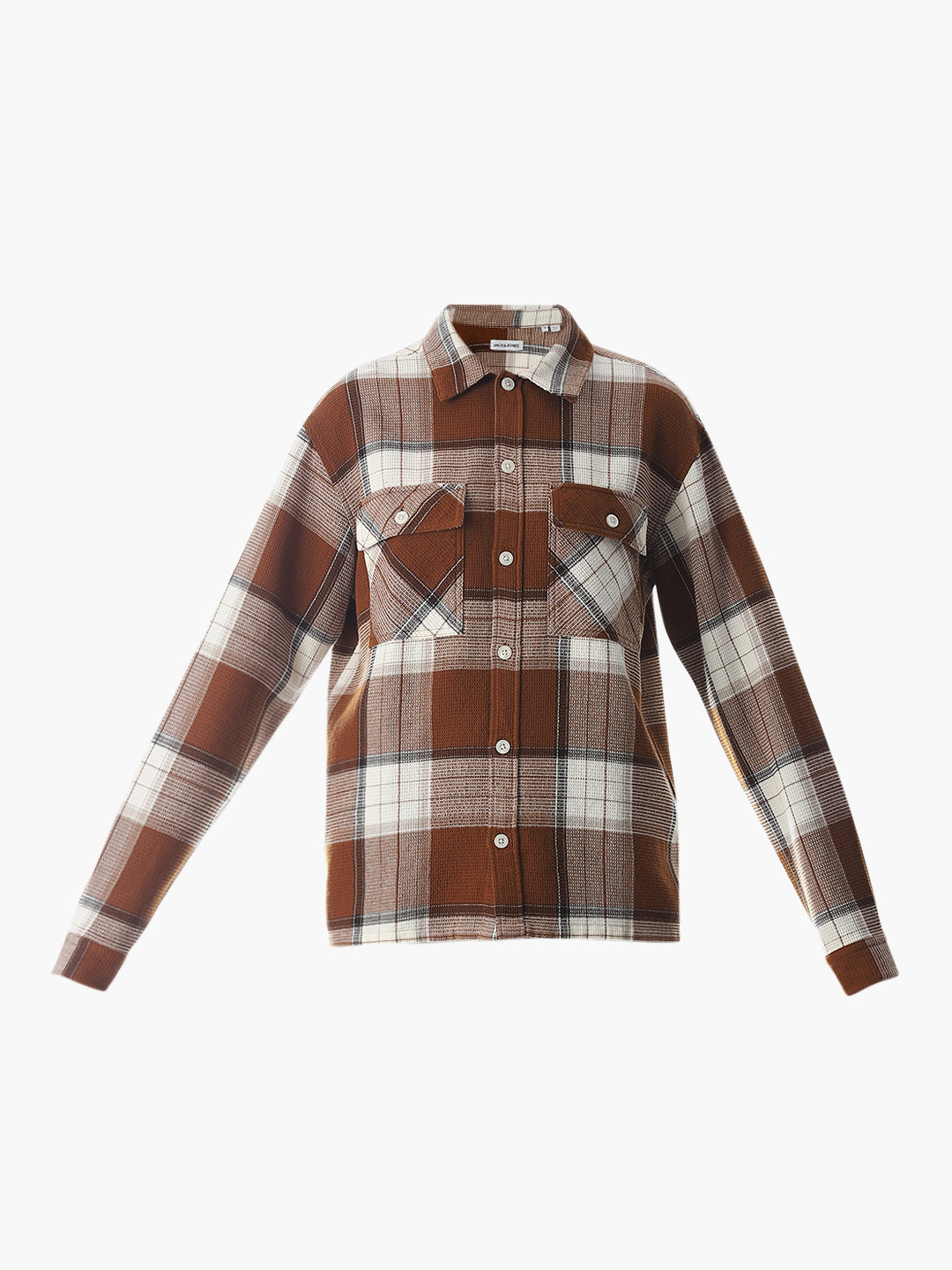 Dark Brown Check Cotton Shirt