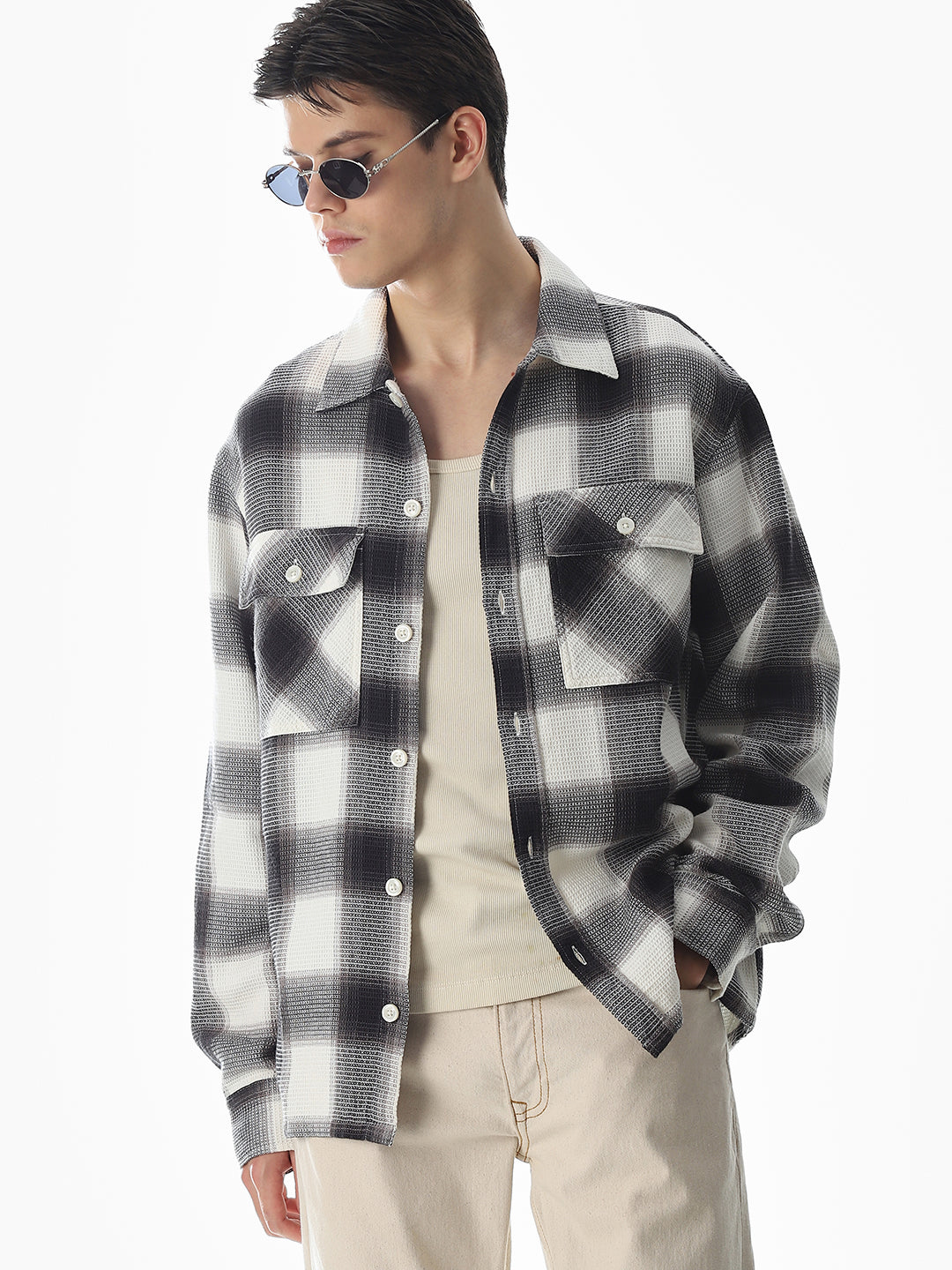 Black Check Cotton Shirt