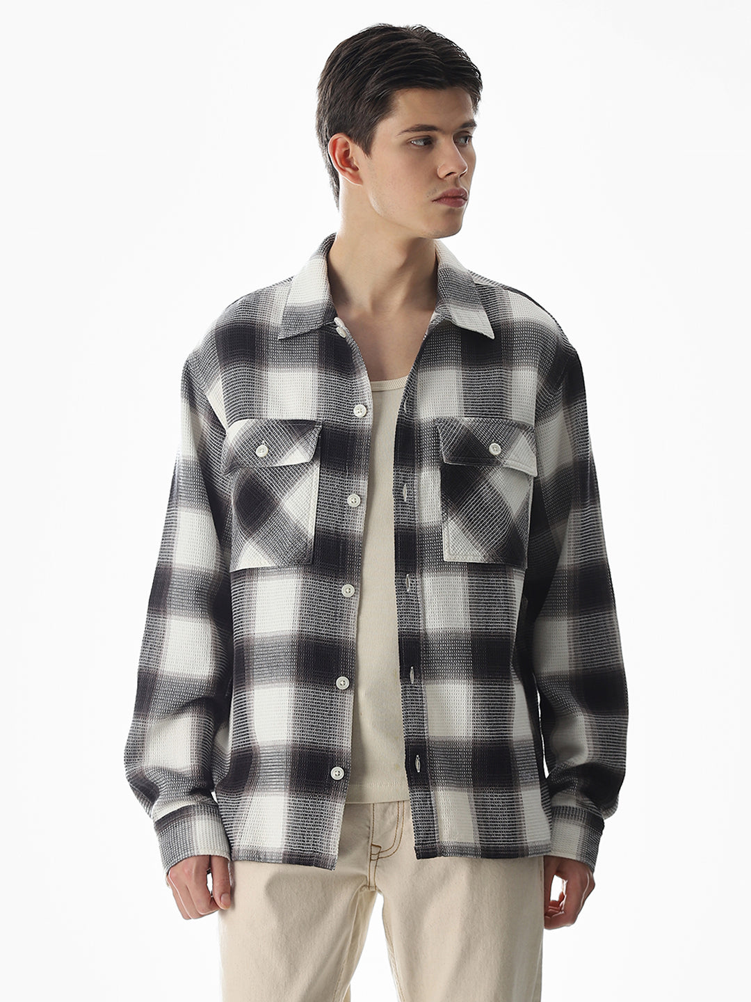 Black Check Cotton Shirt