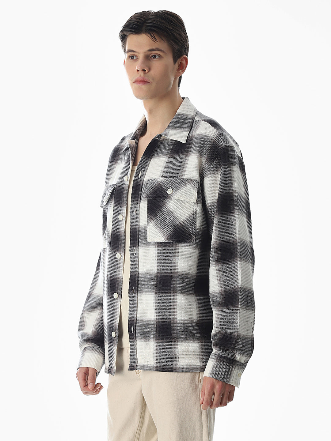 Black Check Cotton Shirt