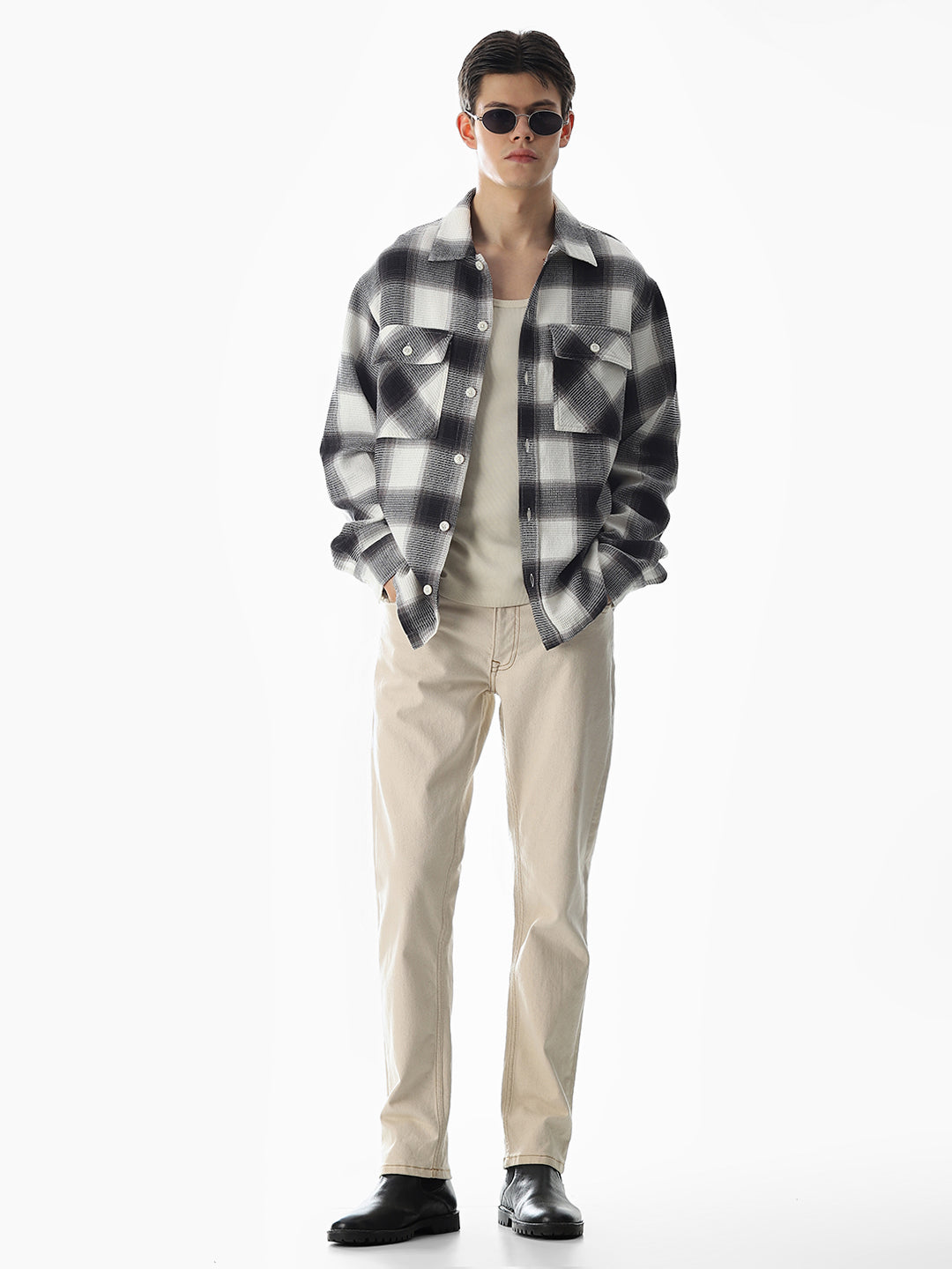 Black Check Cotton Shirt