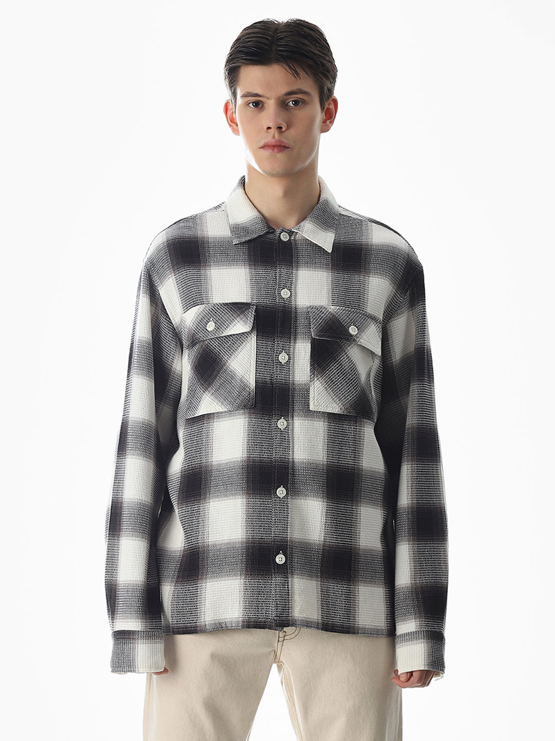 Black Check Cotton Shirt