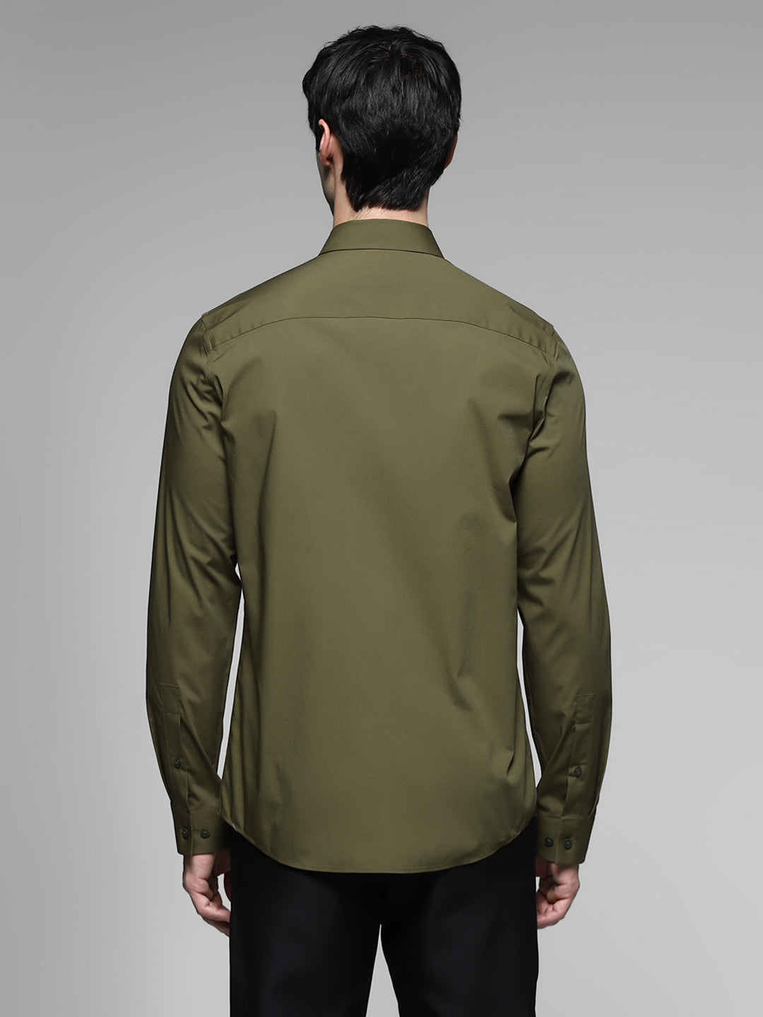 Olive Slim Fit Formal Shirt
