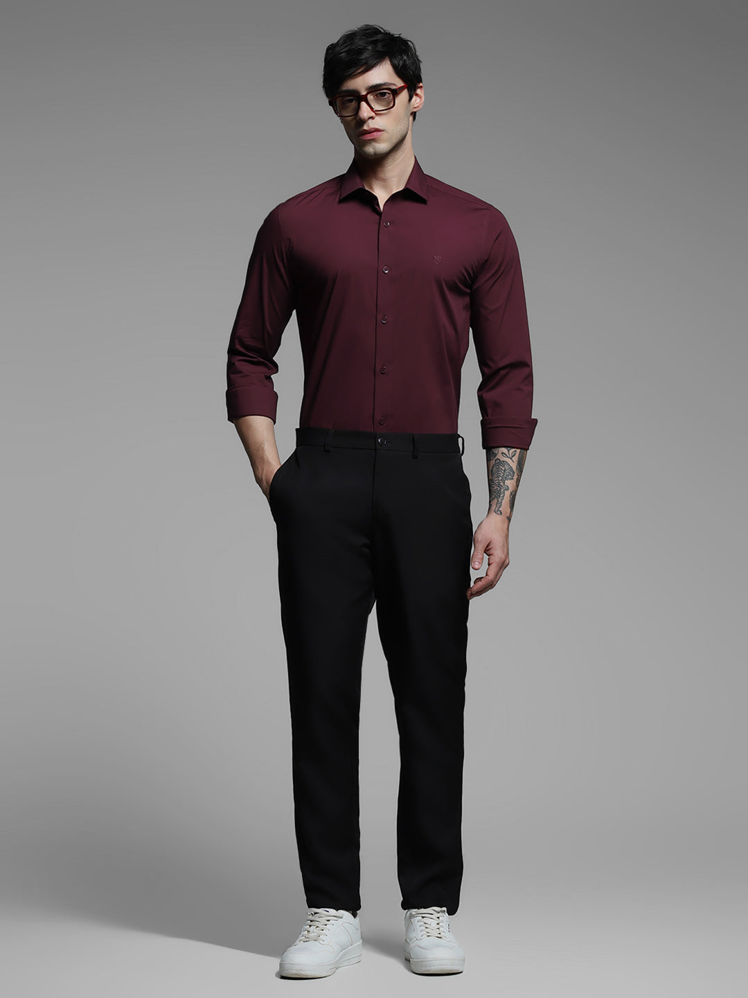 Maroon Slim Fit Formal Shirt