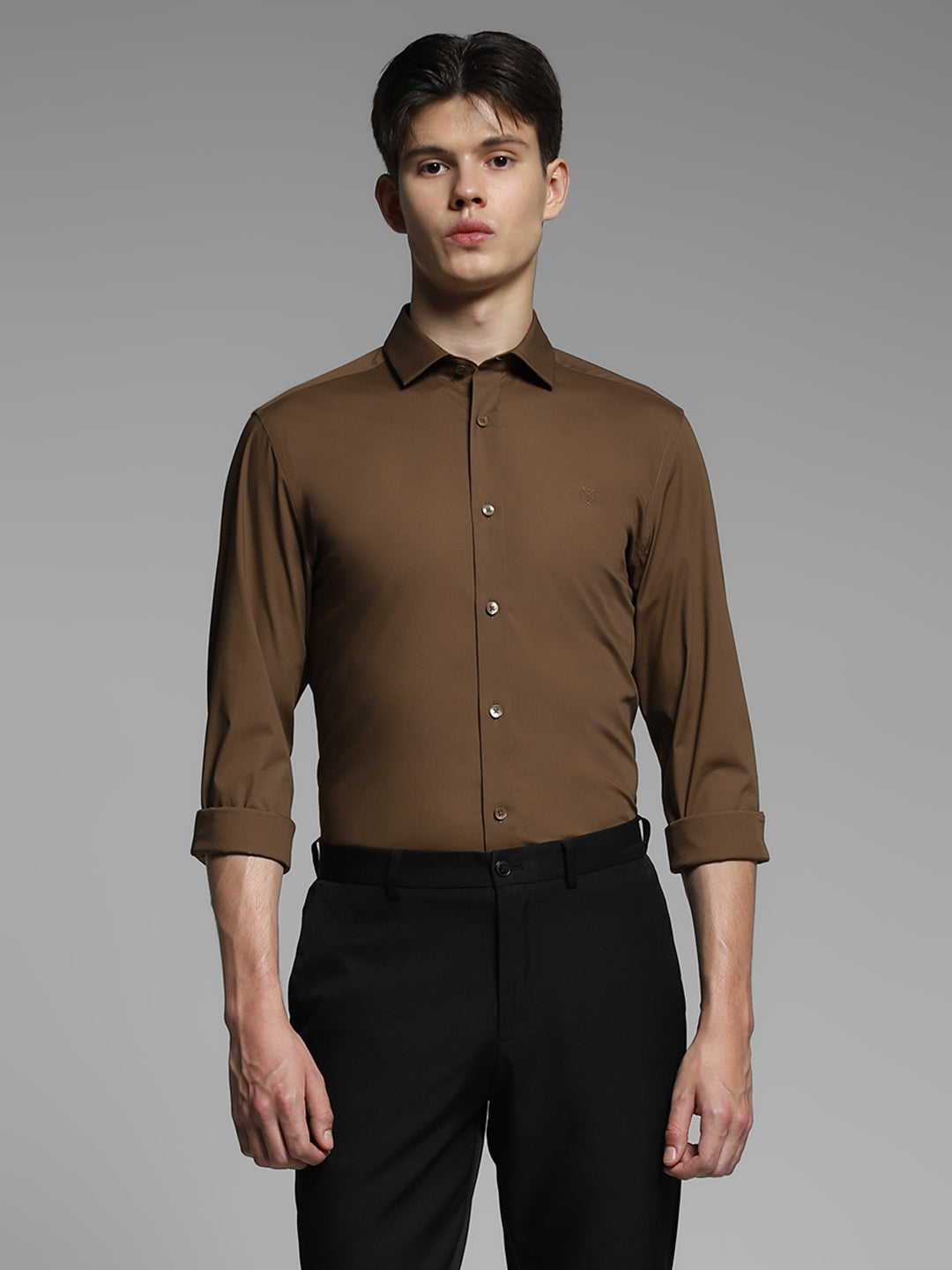 Brown Slim Fit Formal Shirt