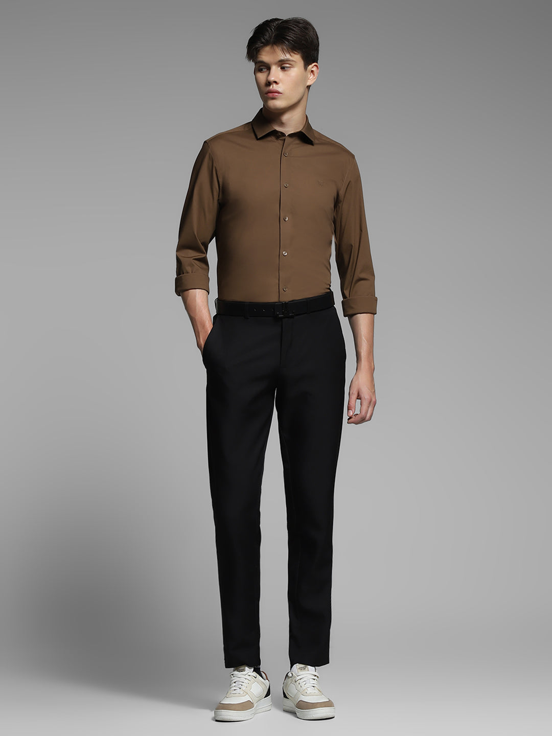 Brown Slim Fit Formal Shirt