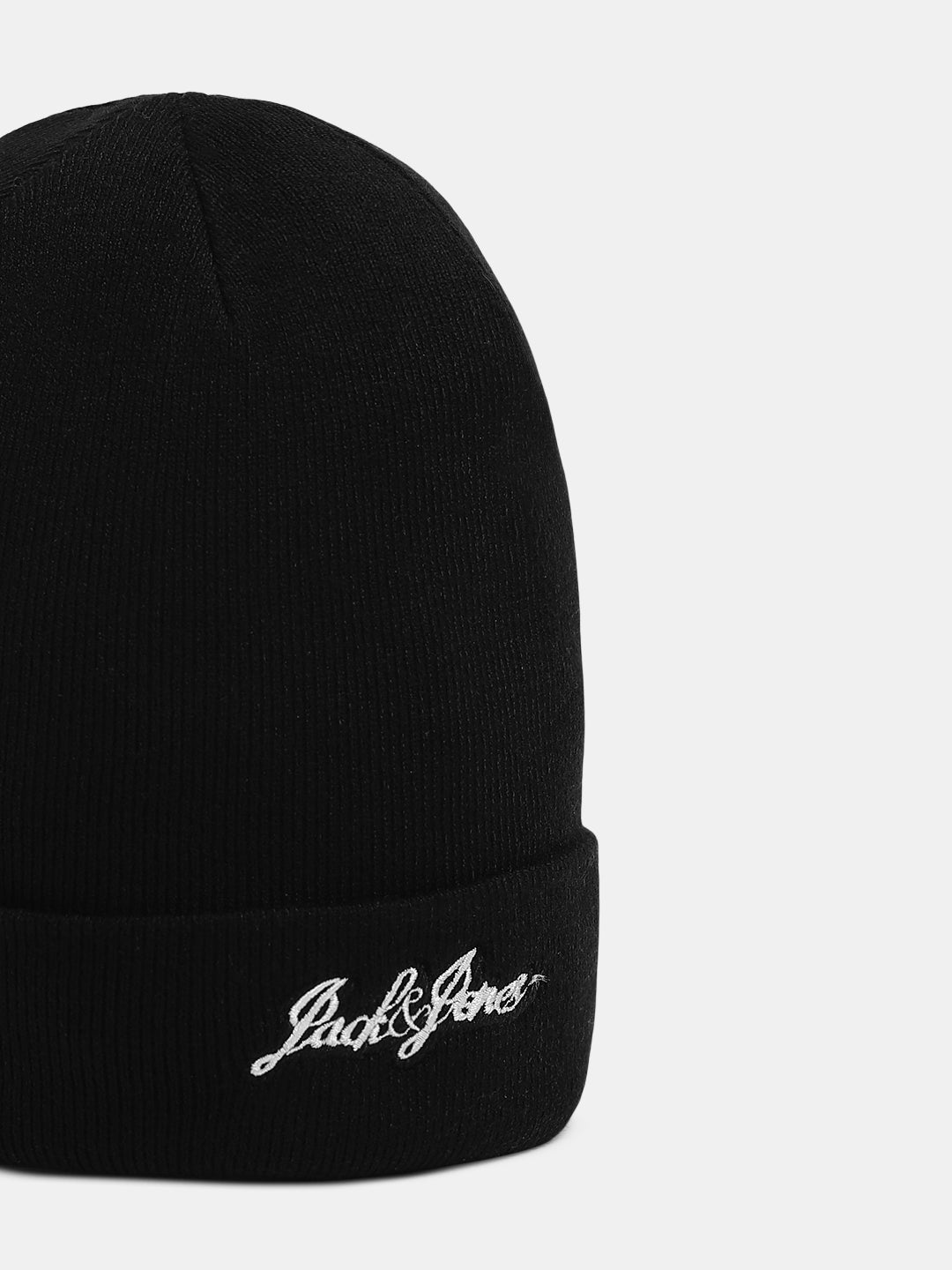 Black Viscose Blend Beanie