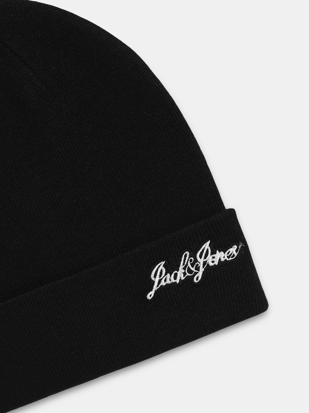 Black Viscose Blend Beanie