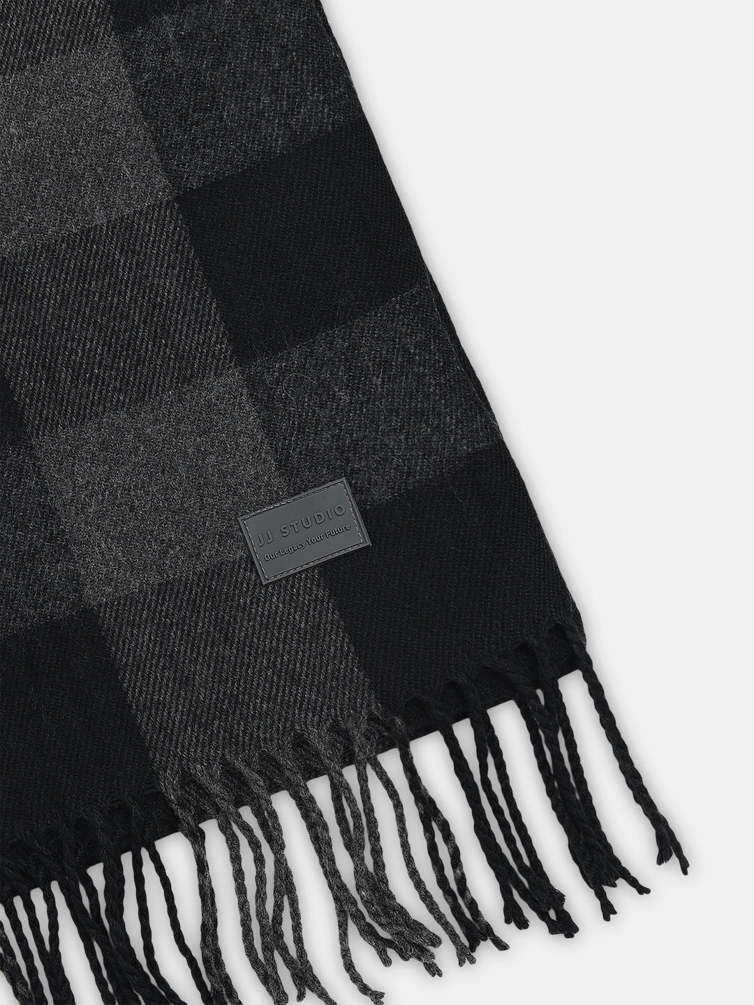 Black Check Acrylic Scarf