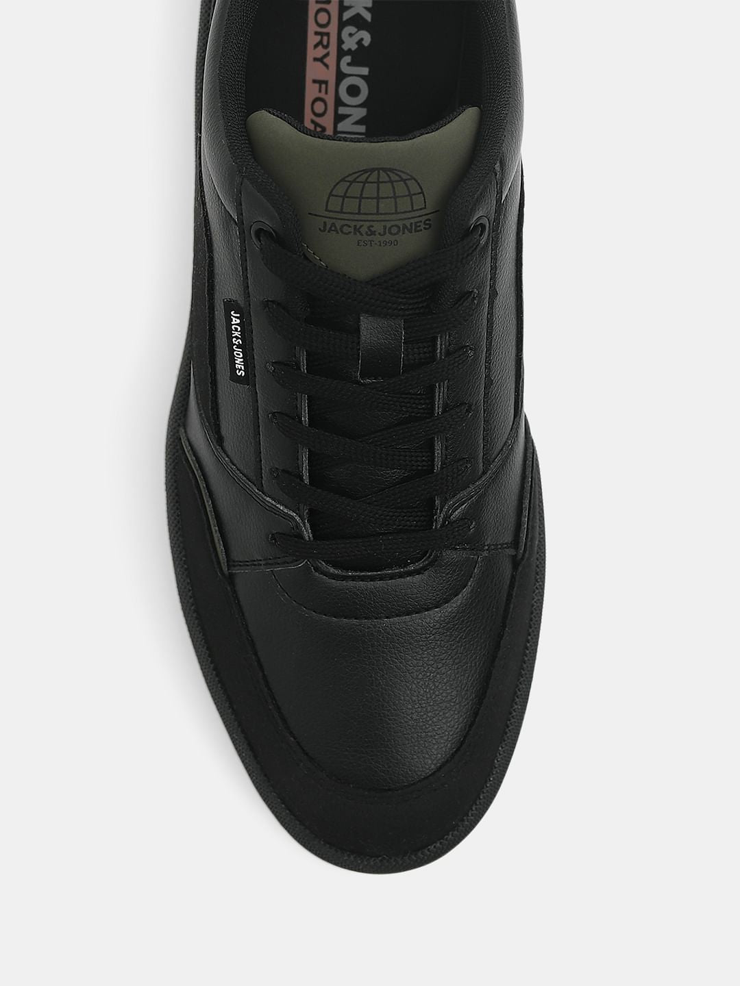 Black PU Casual Sneakers