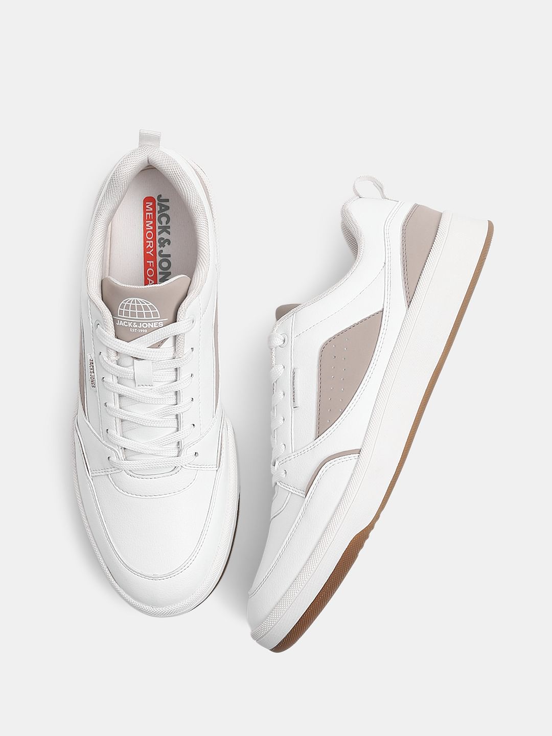 White PU Casual Sneakers