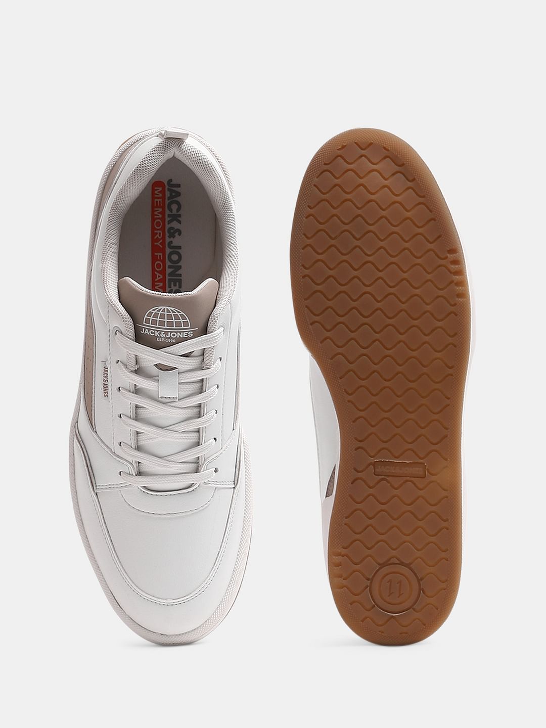 White PU Casual Sneakers