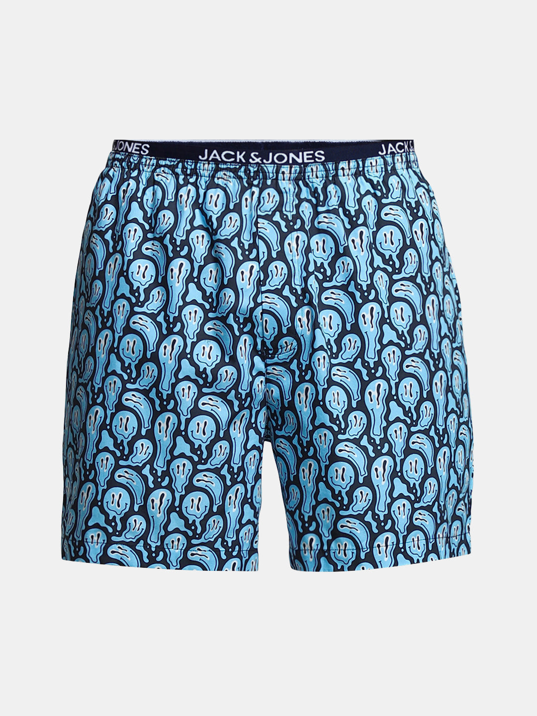 Navy Blue Printed Cotton Boxers